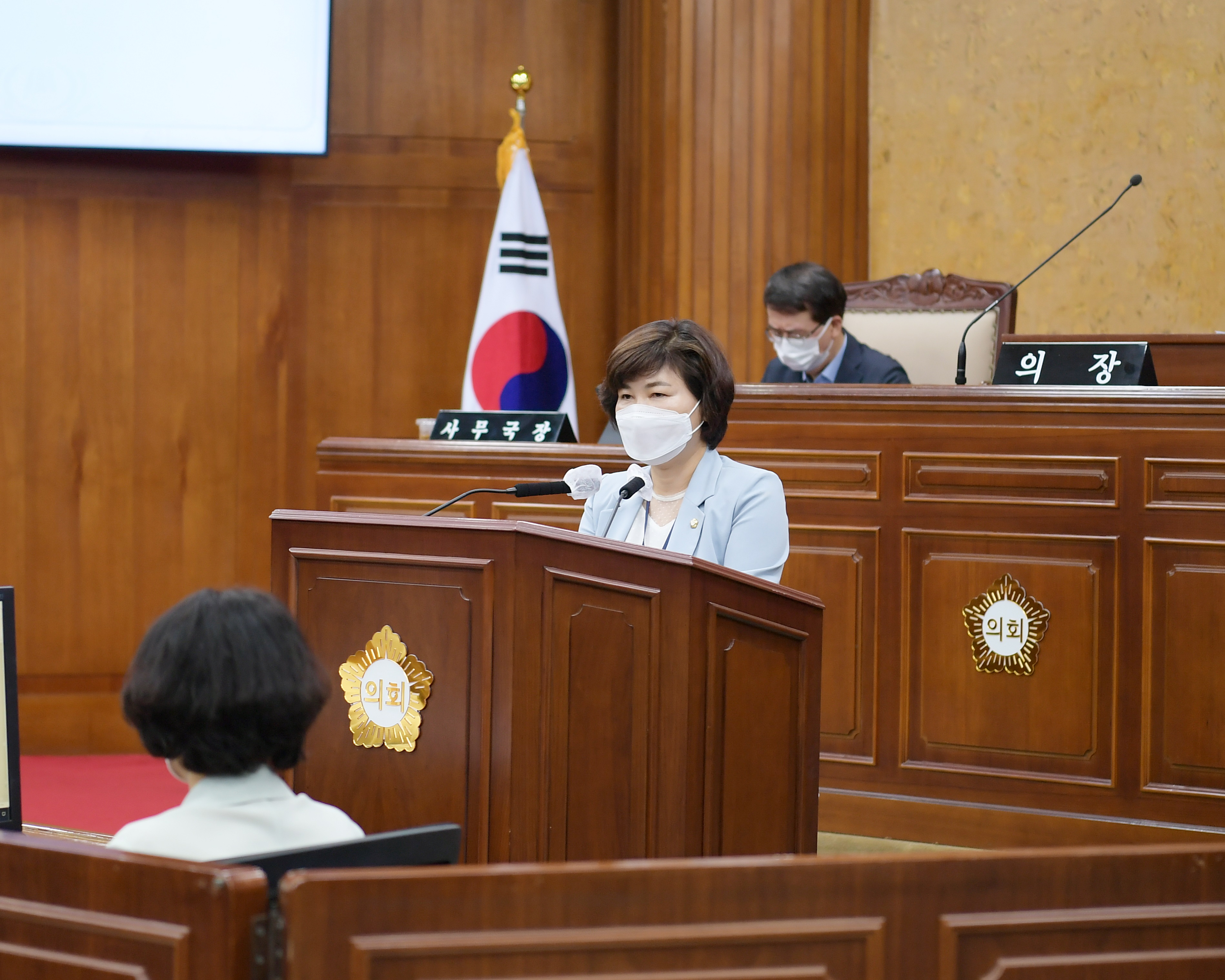 광산구의회 제9대 전반기 의장 김태완‧부의장 윤혜영 선출 첨부이미지 : 20220705 제272회 임시회 제1차본회의  (71).JPG