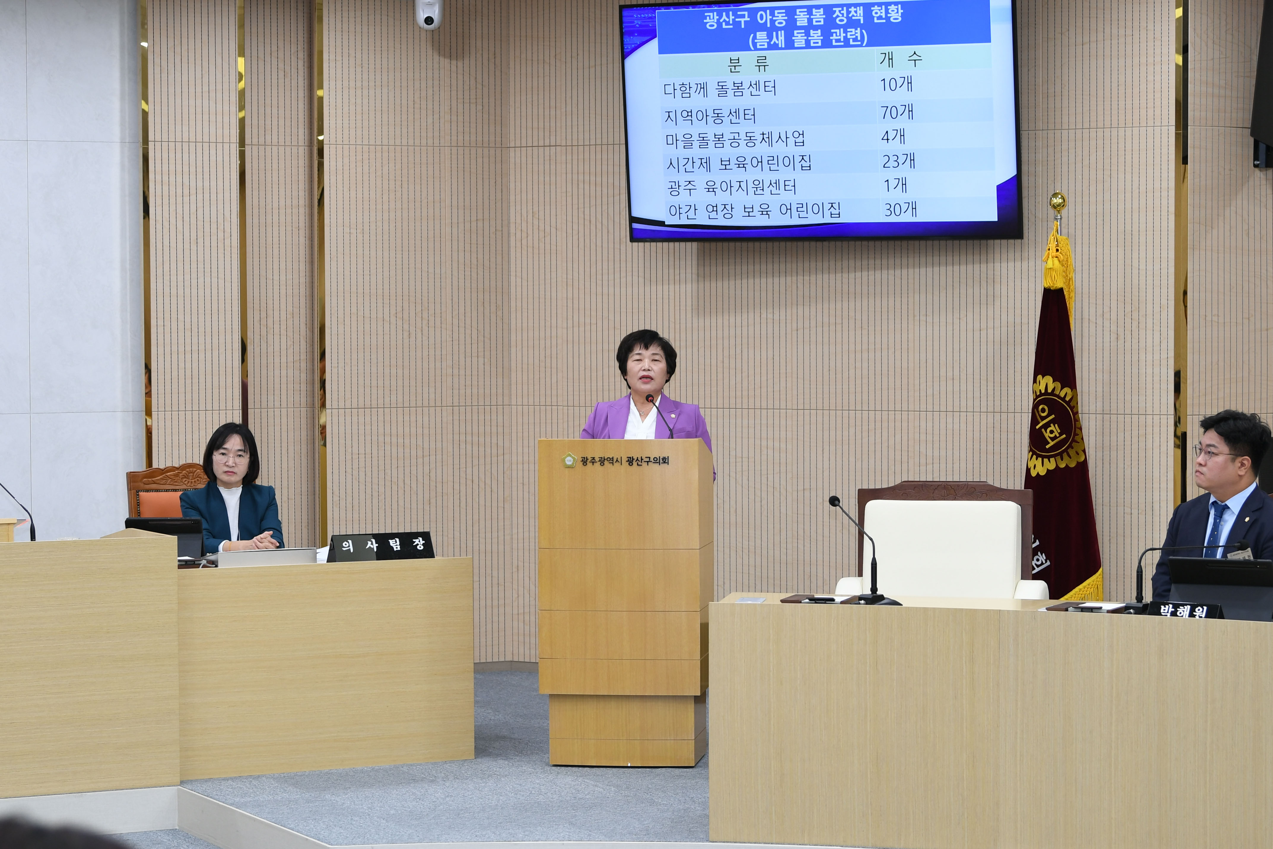 조영임 광산구의원, 마을공동체 아이돌봄 체계 구축 제언 첨부이미지 : 2-1_제292회 임시회 제2차 본회의 5분 자유발언(조영임 의원).jpg